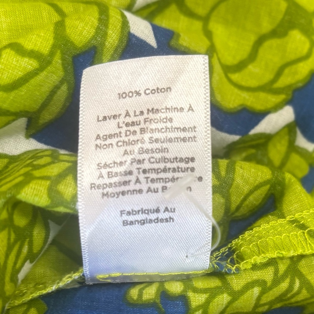 Talbots Green Blue Floral Cotton Tunic Blouse | Women’s XL Preppy Coastal Top - Picture 9 of 13